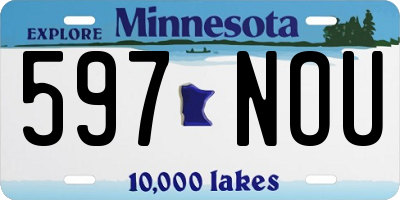 MN license plate 597NOU