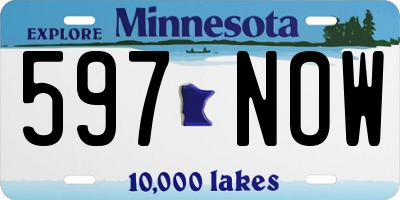 MN license plate 597NOW