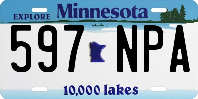 MN license plate 597NPA