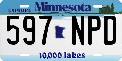MN license plate 597NPD