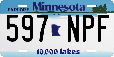 MN license plate 597NPF