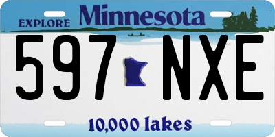 MN license plate 597NXE