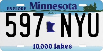 MN license plate 597NYU
