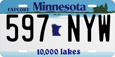 MN license plate 597NYW