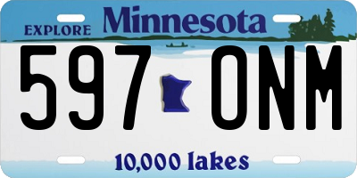 MN license plate 597ONM