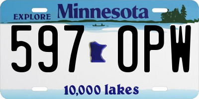 MN license plate 597OPW