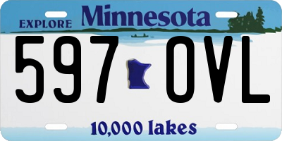 MN license plate 597OVL