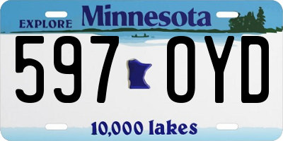 MN license plate 597OYD