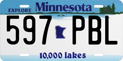 MN license plate 597PBL