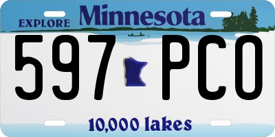 MN license plate 597PCO
