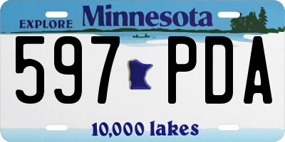 MN license plate 597PDA