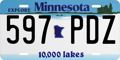 MN license plate 597PDZ