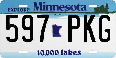 MN license plate 597PKG