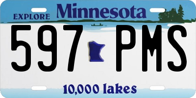 MN license plate 597PMS