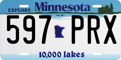 MN license plate 597PRX