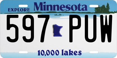 MN license plate 597PUW