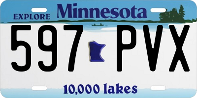 MN license plate 597PVX
