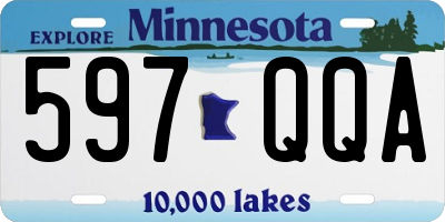 MN license plate 597QQA