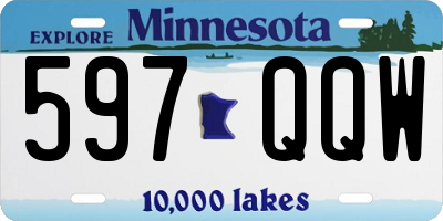 MN license plate 597QQW