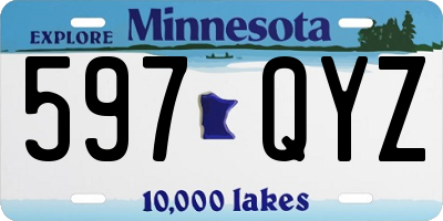 MN license plate 597QYZ