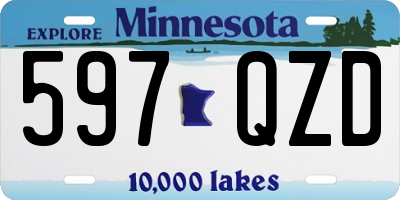 MN license plate 597QZD