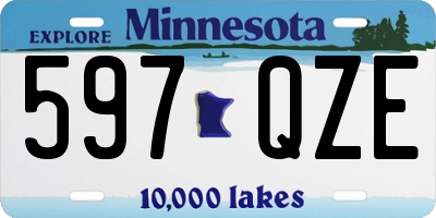 MN license plate 597QZE