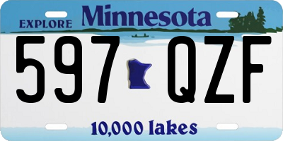 MN license plate 597QZF