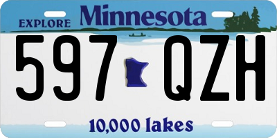 MN license plate 597QZH