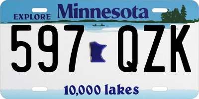 MN license plate 597QZK