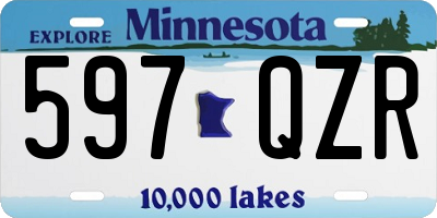 MN license plate 597QZR