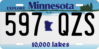 MN license plate 597QZS