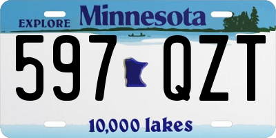 MN license plate 597QZT