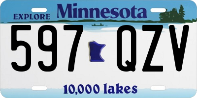 MN license plate 597QZV