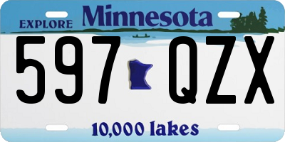 MN license plate 597QZX