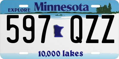 MN license plate 597QZZ