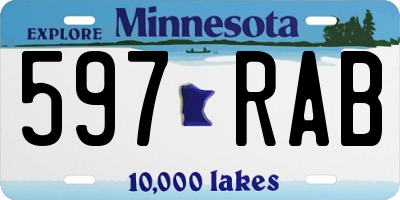MN license plate 597RAB