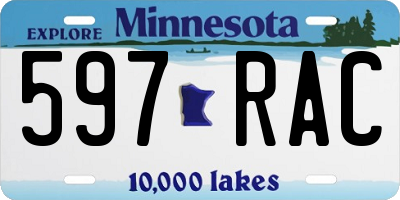 MN license plate 597RAC