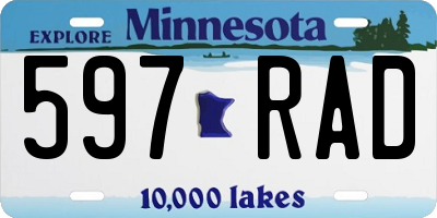 MN license plate 597RAD