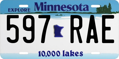 MN license plate 597RAE