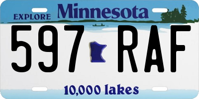 MN license plate 597RAF