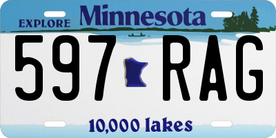 MN license plate 597RAG