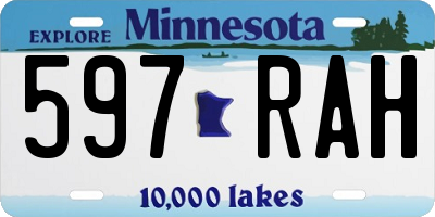 MN license plate 597RAH