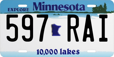 MN license plate 597RAI