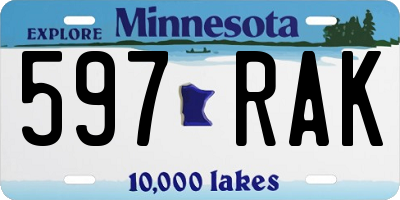 MN license plate 597RAK