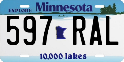MN license plate 597RAL
