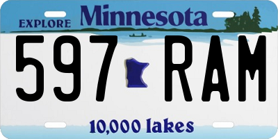 MN license plate 597RAM