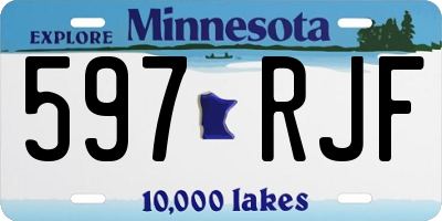 MN license plate 597RJF