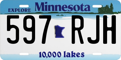 MN license plate 597RJH