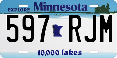 MN license plate 597RJM