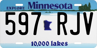 MN license plate 597RJV
